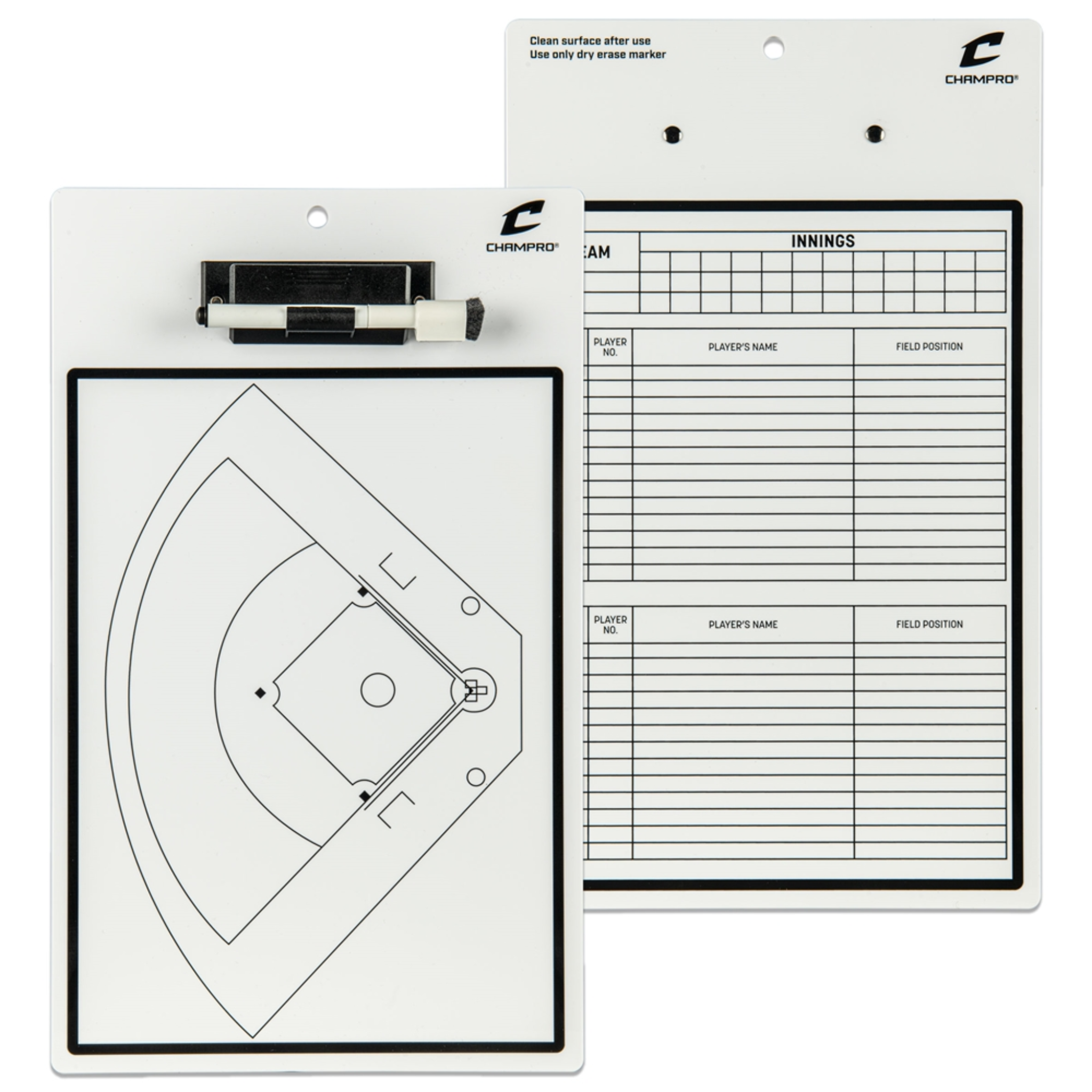 Champro Baseball/Softball Coach's board- Dry Erase with Marker