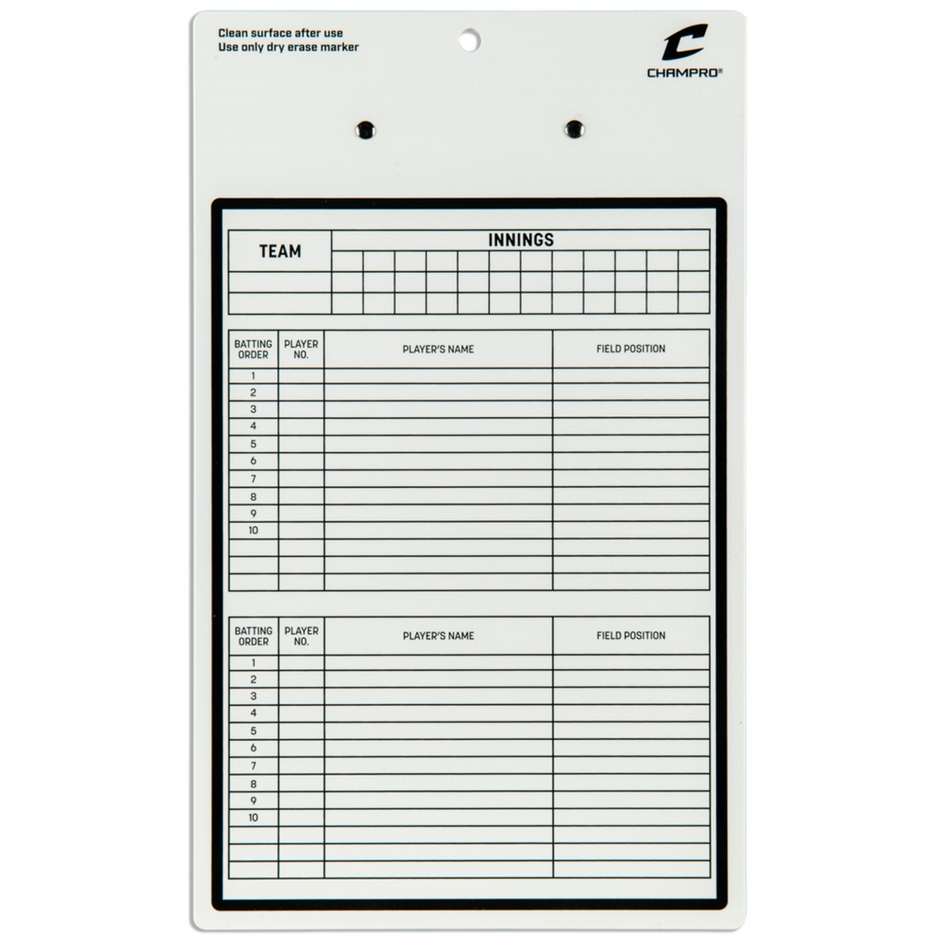 Champro Baseball/Softball Coach's board- Dry Erase with Marker