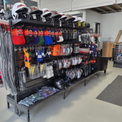 Base 2 Base Sports showroom image of batting helmets and equipment