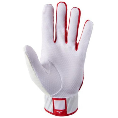 Mizuno-MVP Batting Glove/White/Red
