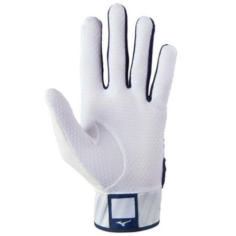 Mizuno-Youth MVP Batting Glove/White/Navy