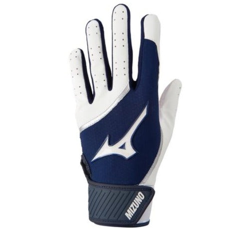 Mizuno-Youth MVP Batting Glove/White/Navy
