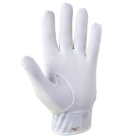 Mizuno-Youth MVP Batting Glove/White/Gold
