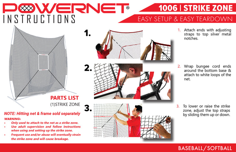 Strike Zone Attachment for 5x5 Baseball Softball Net